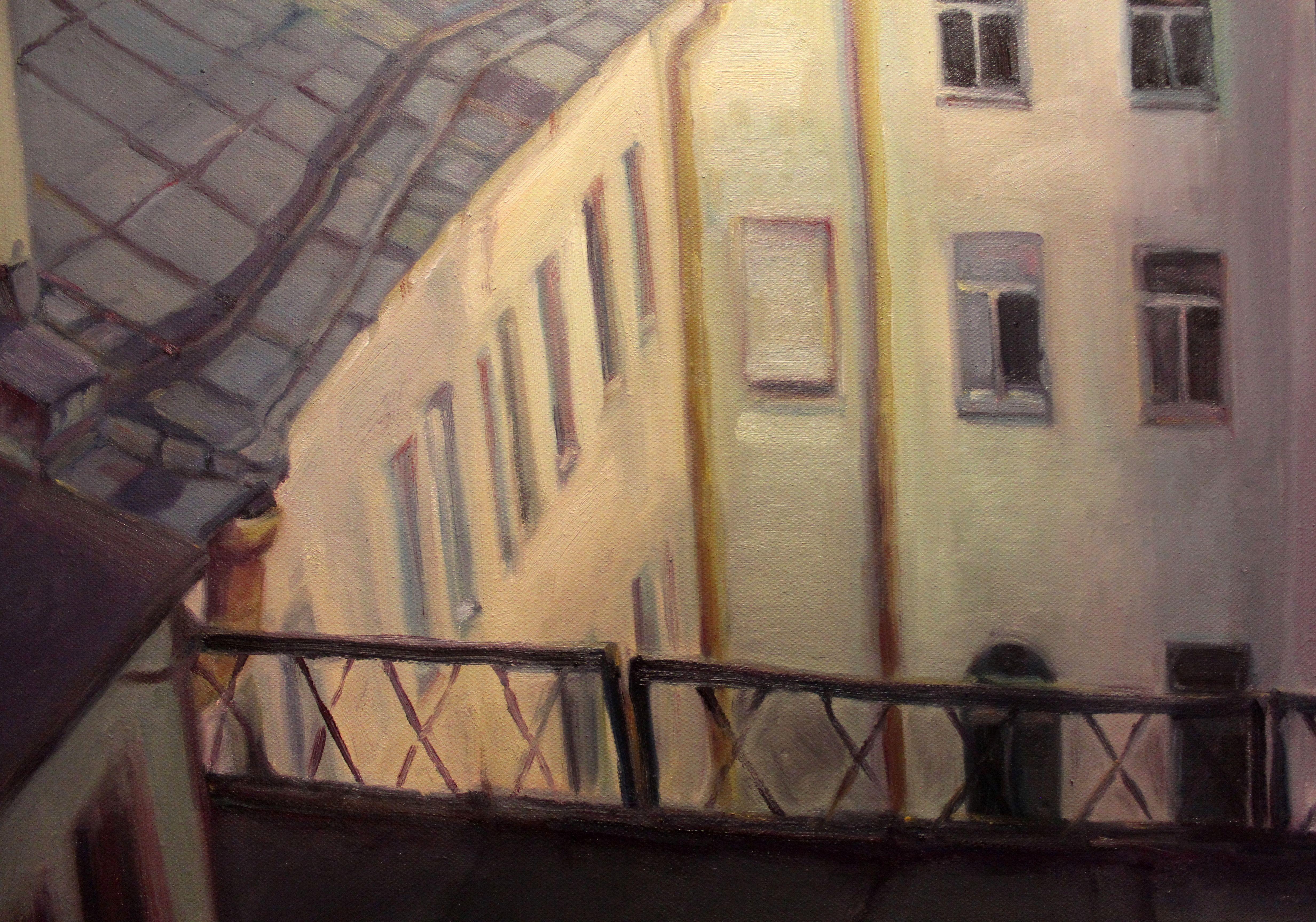 Roof, Painting, Oil on Canvas For Sale 2