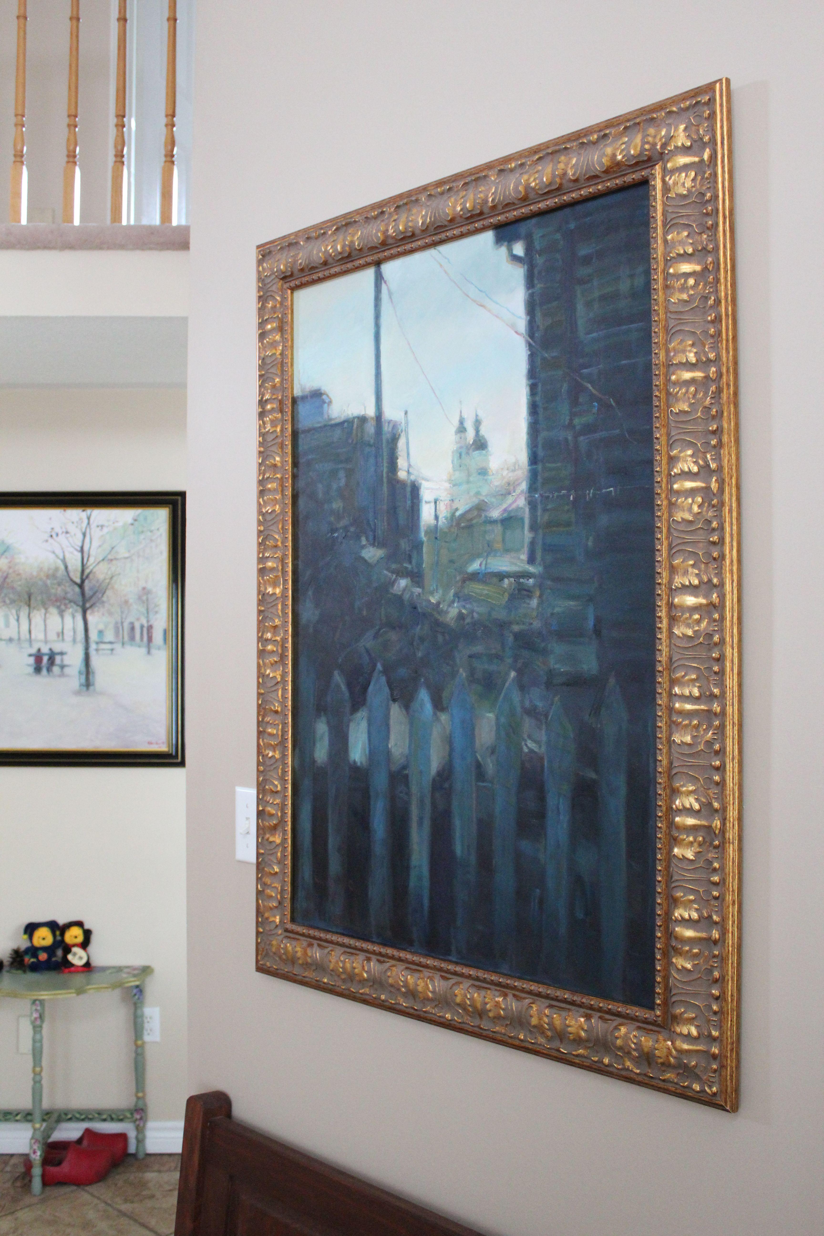 Paesaggio di una chiesa russa :: Pittura :: Realismo :: Questo pezzo viene fornito con un certificato ufficiale di autenticità firmato dall'artista :: Pronto da appendere: Yes :: Firmato: Yes :: Posizione della firma: in basso a destra :: Tela ::