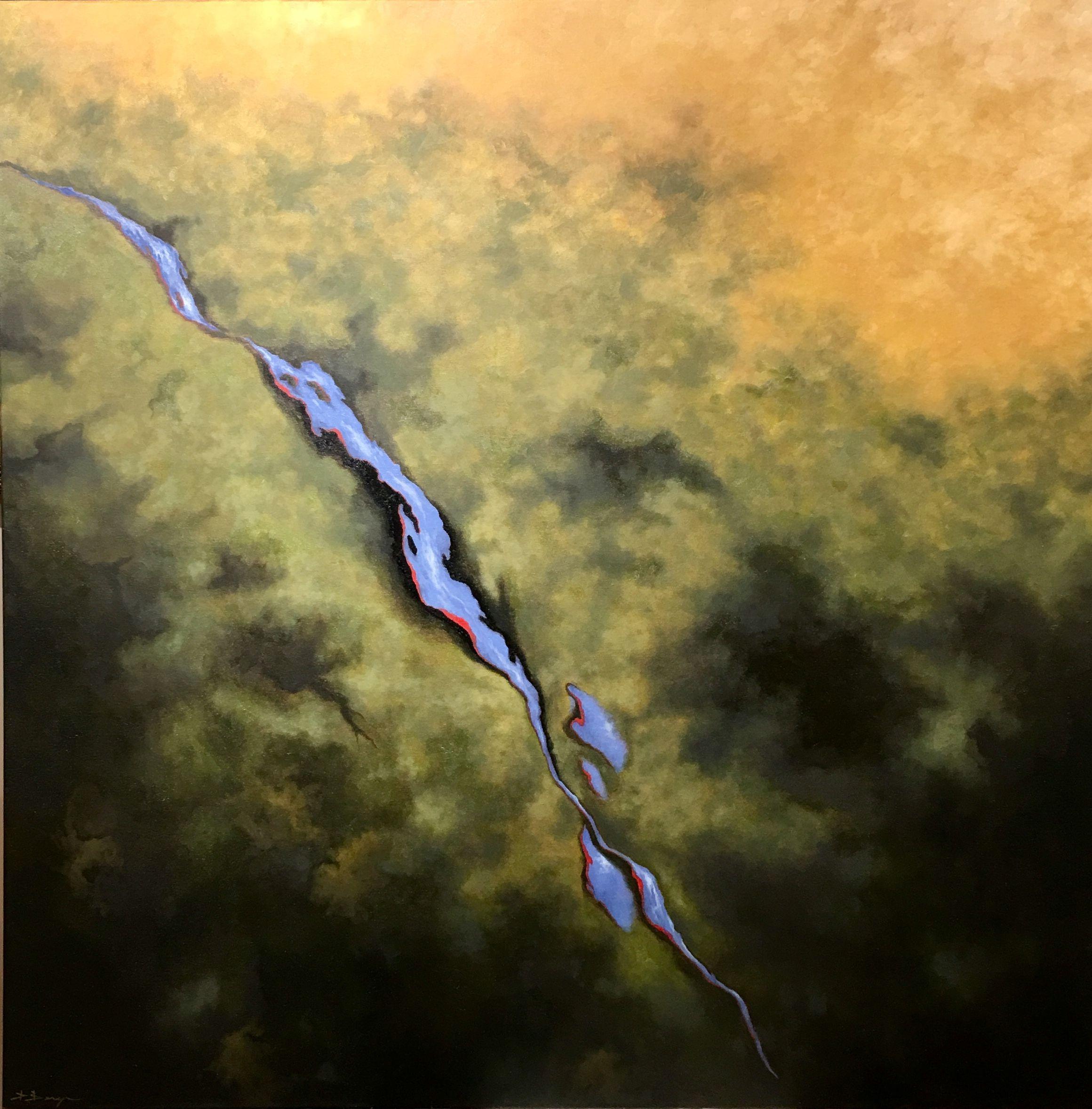 Abstract Painting di David Berger - "Il bordo dell'estate", Pittura, Olio su tela