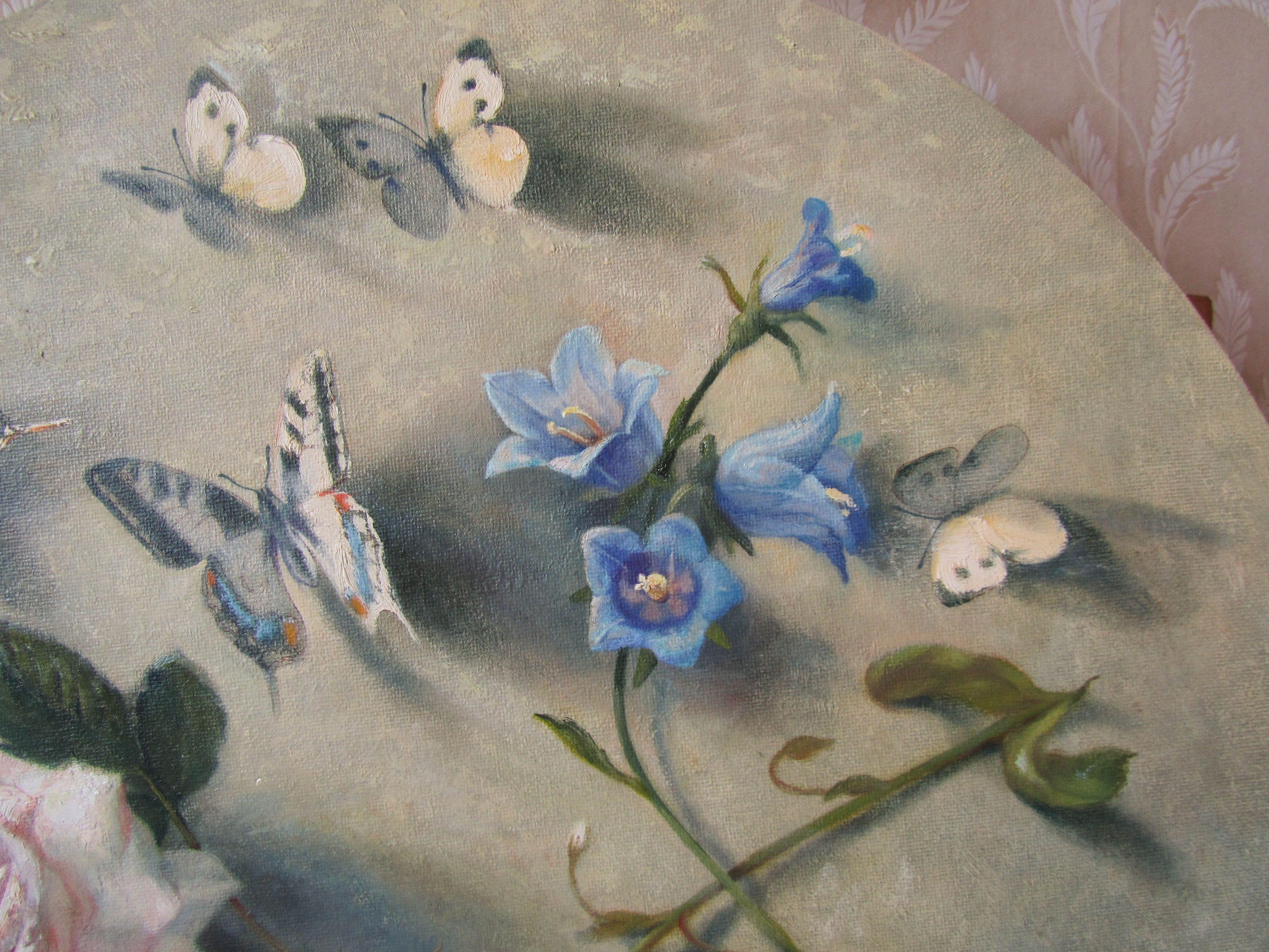 Butterflies and rose, Painting, Oil on Canvas 4