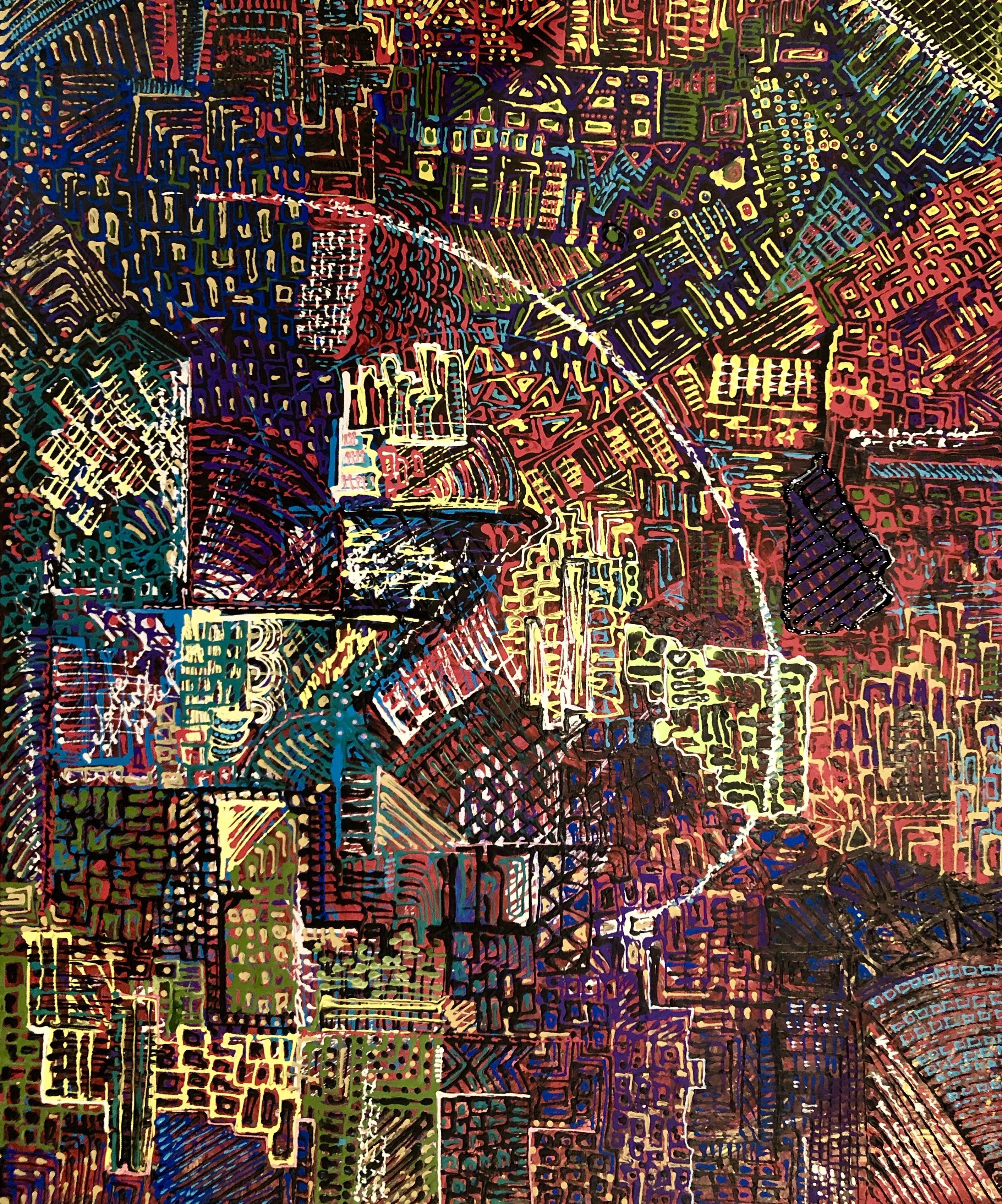 Abstract Painting di Irem Kucukay - Il Manifesto, Pittura, Acrilico su tela