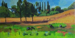 Campus Cows, Painting, Acrylic on Canvas