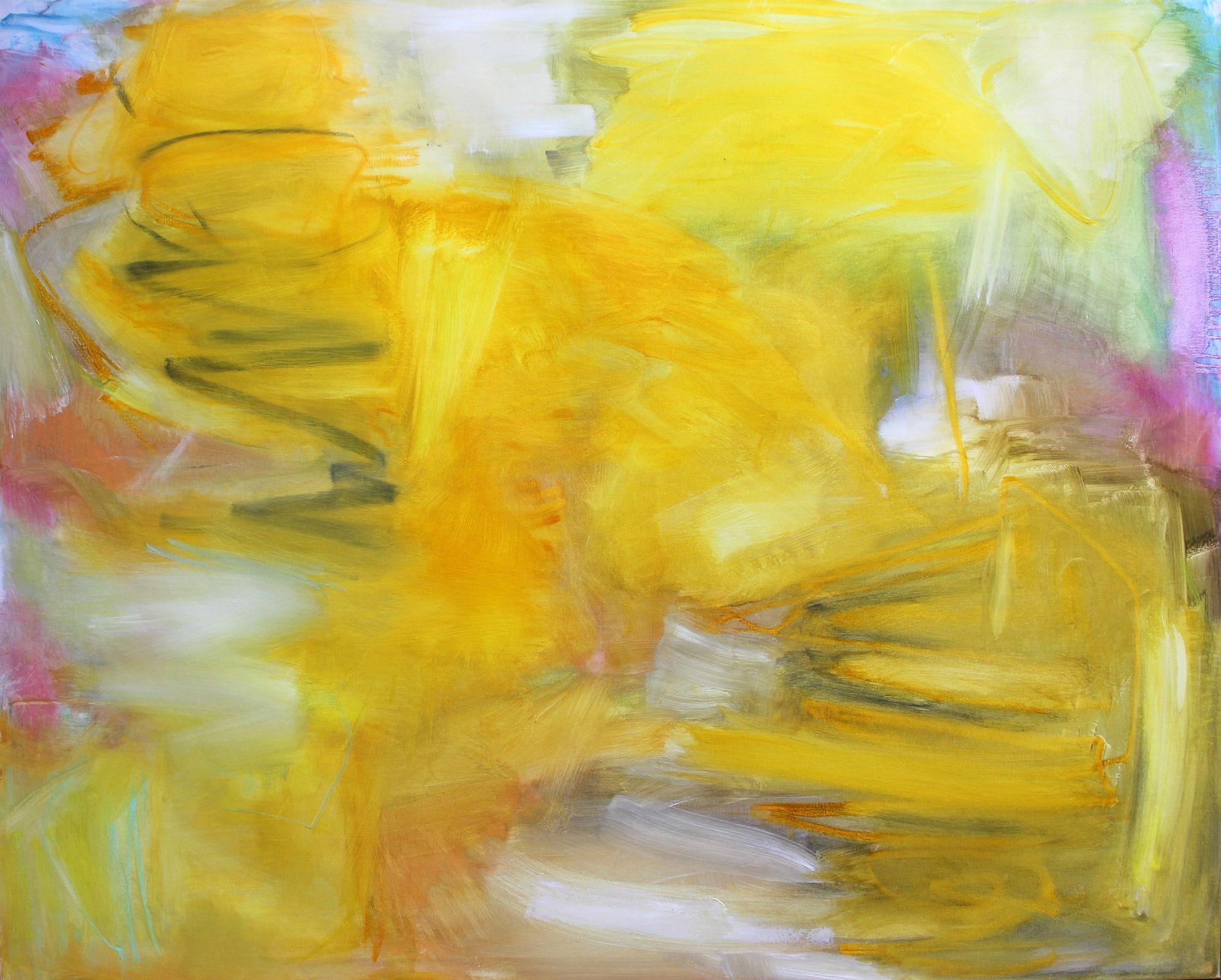 Trixie Pitts Abstract Painting - Golden Hills, Painting, Oil on Canvas
