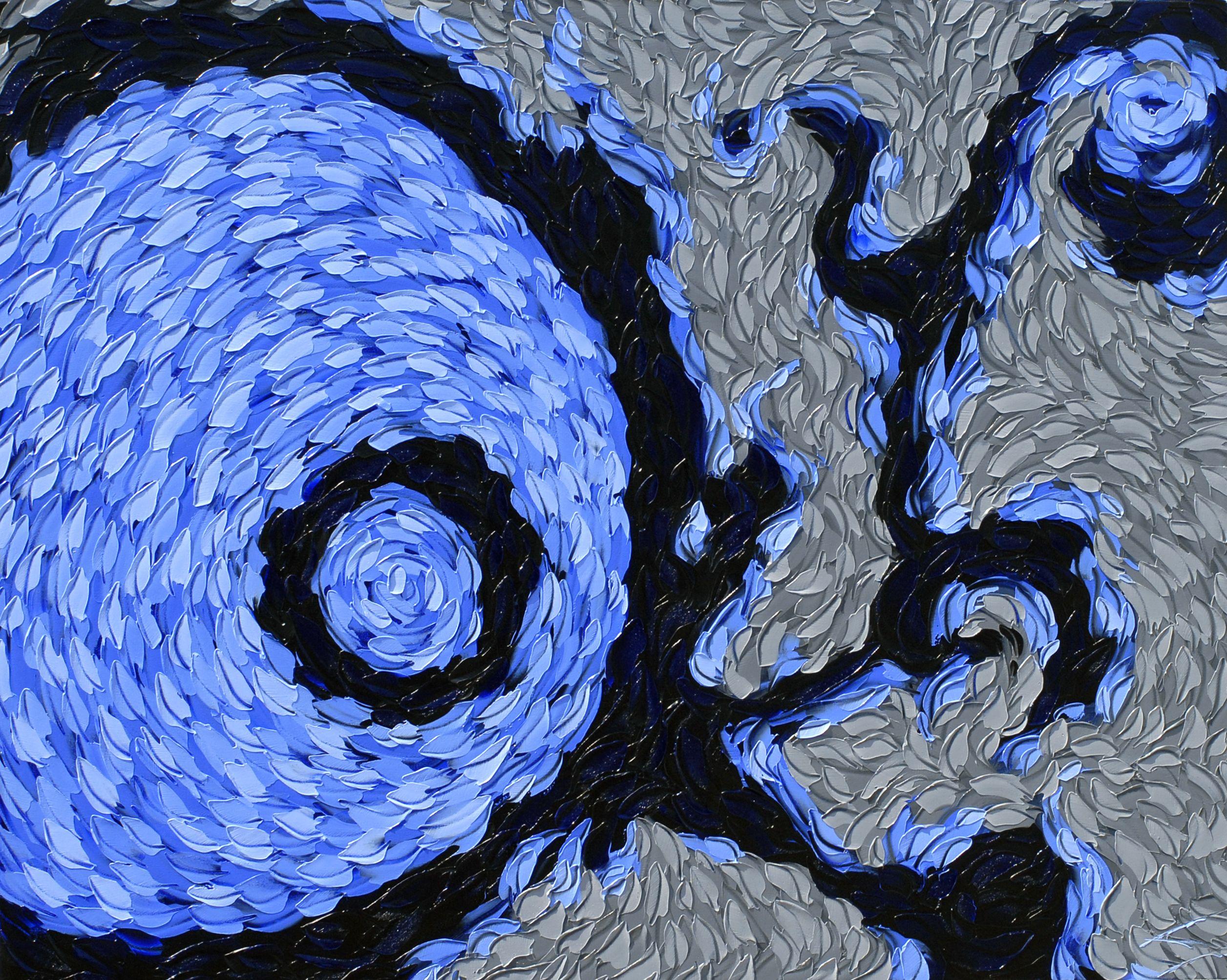 Abstract Painting di Bill Stone - Sciame 6, Pittura, Olio su tela
