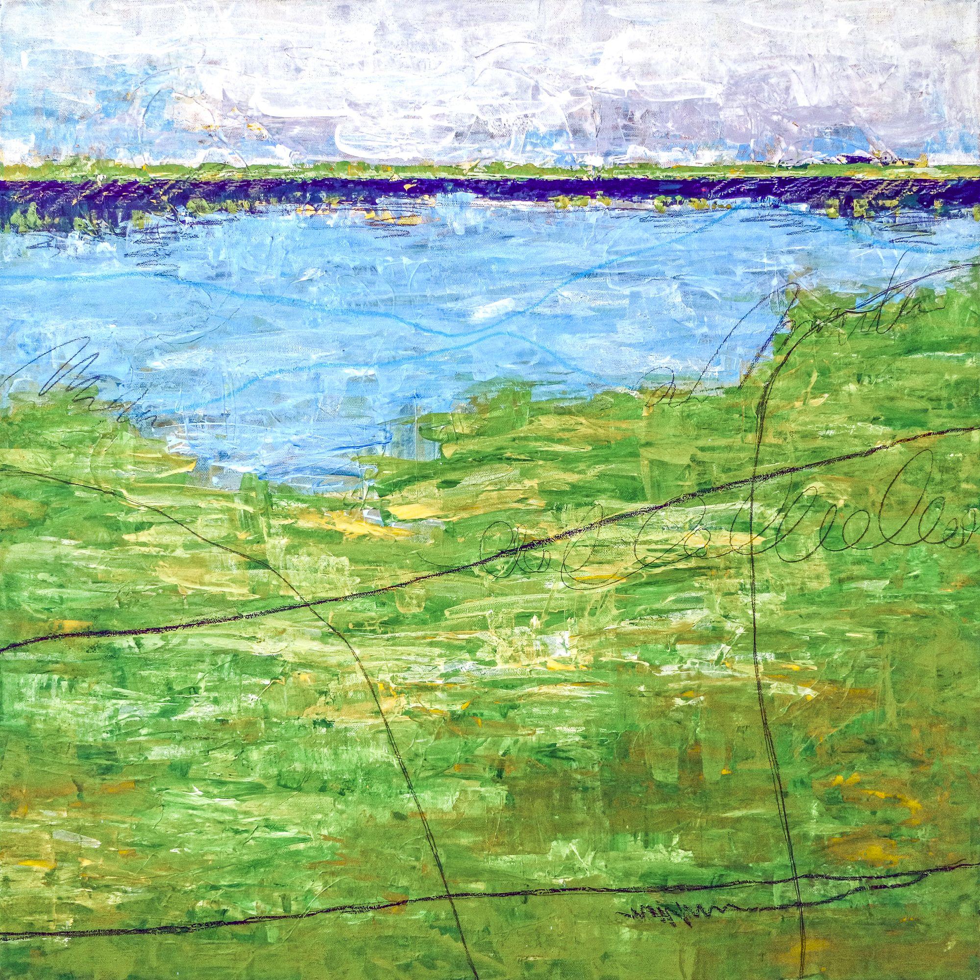 Hyunah Kim Abstract Painting - Summer green, Painting, Acrylic on Canvas