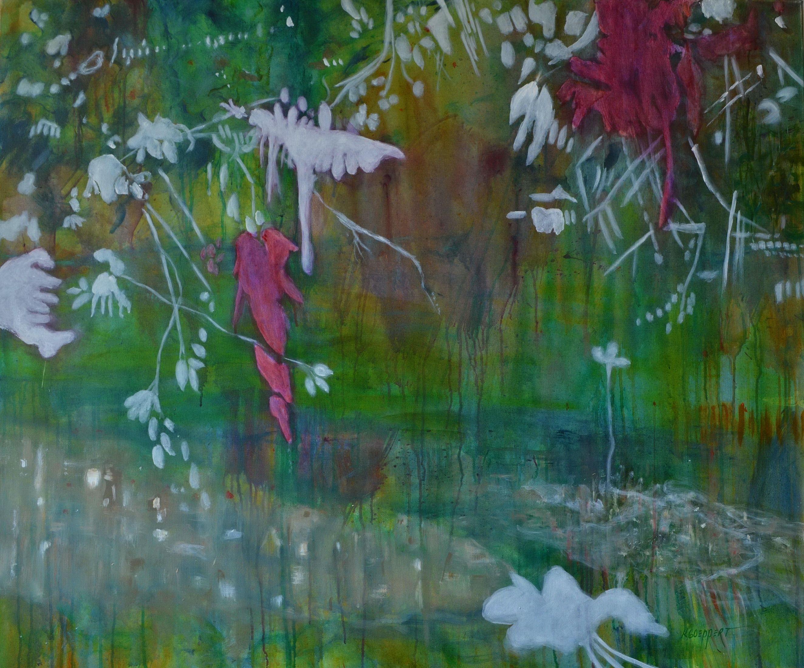 Karin Goeppert Abstract Painting - Creek, Painting, Acrylic on Canvas