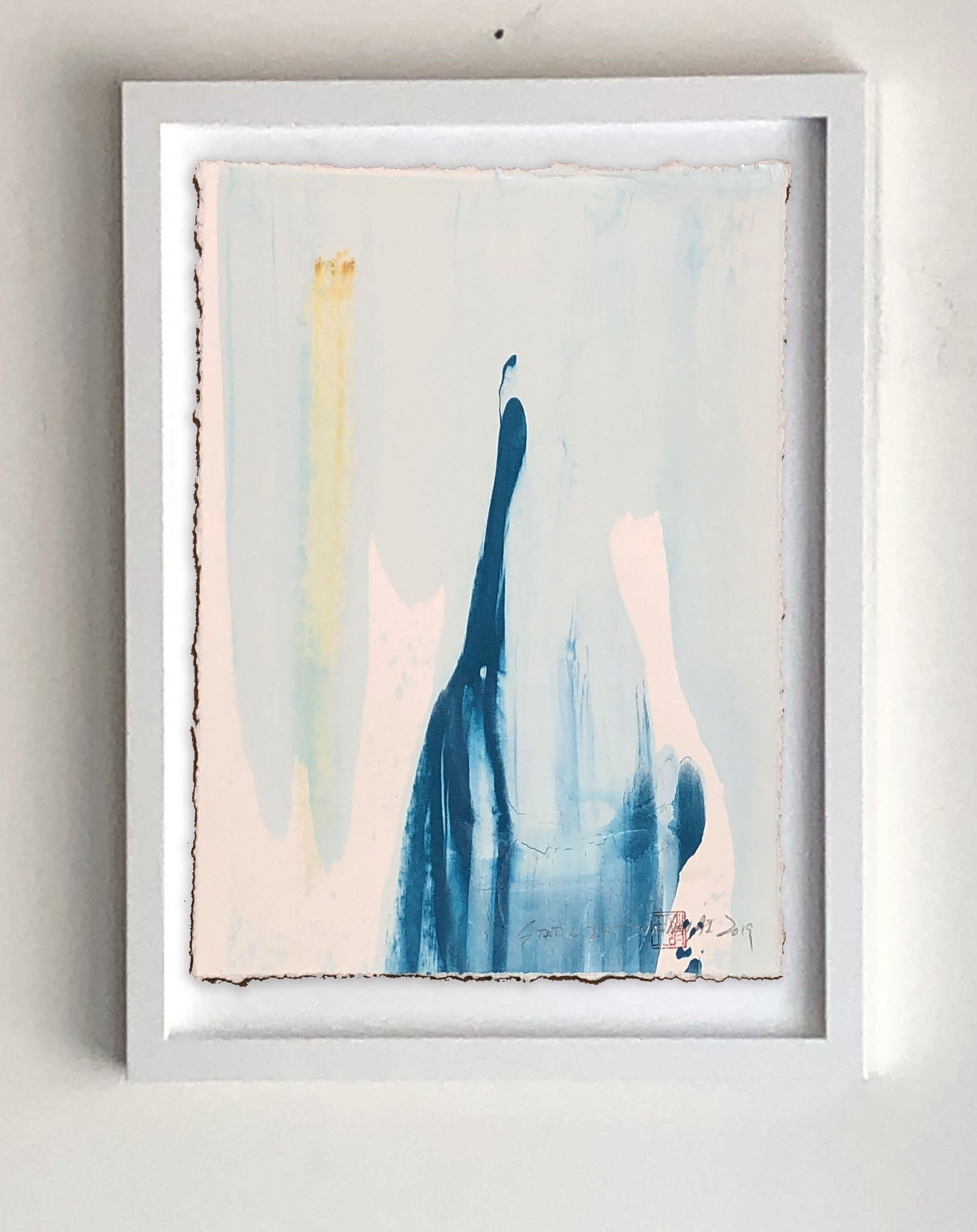 Estática 235  sueño de paisaje marino, Pintura, Acrílico sobre papel - Painting de Sia Aryai