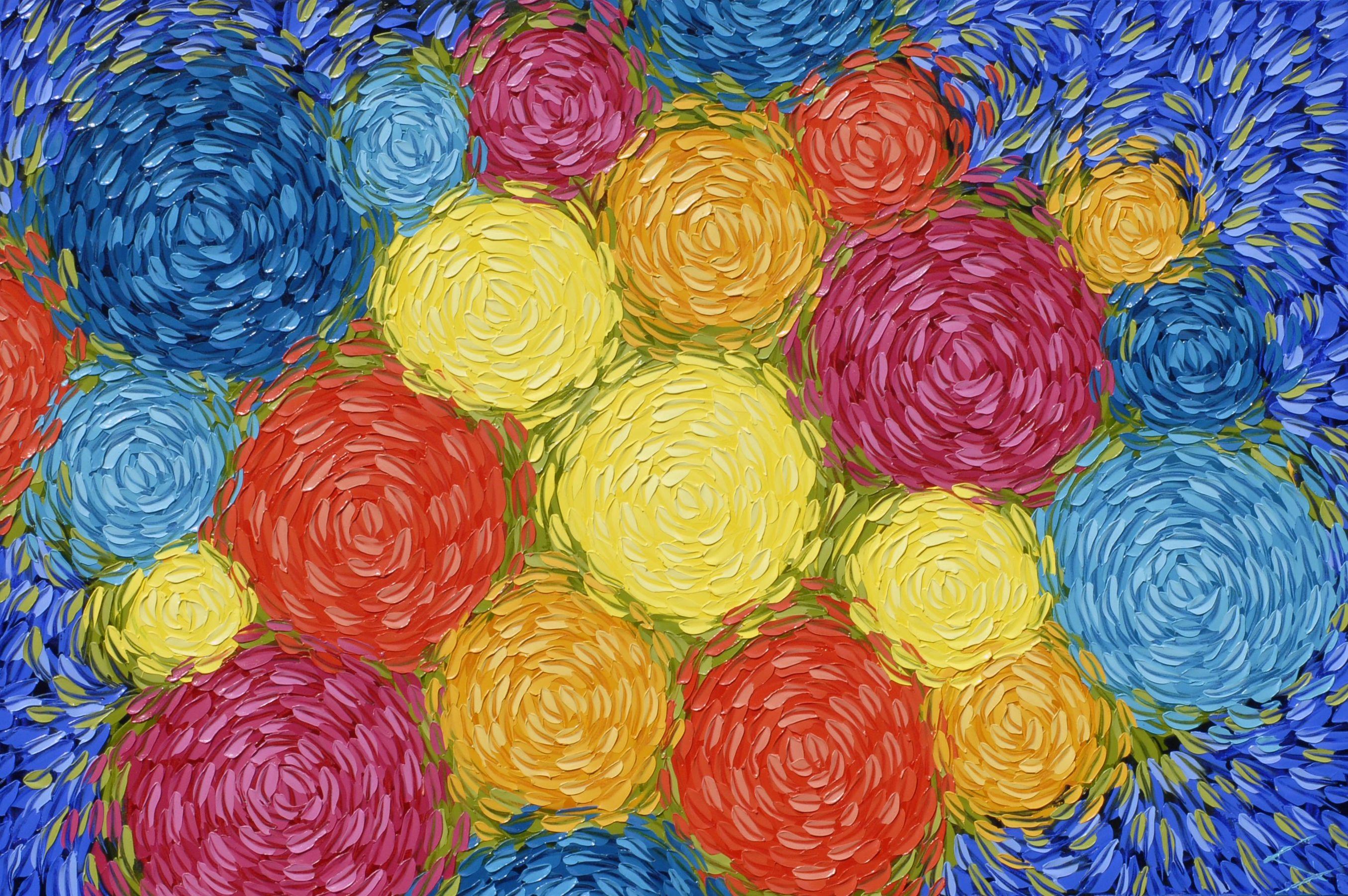 Abstract Painting di Bill Stone - PIÙ FELICE, Pittura, Olio su tela