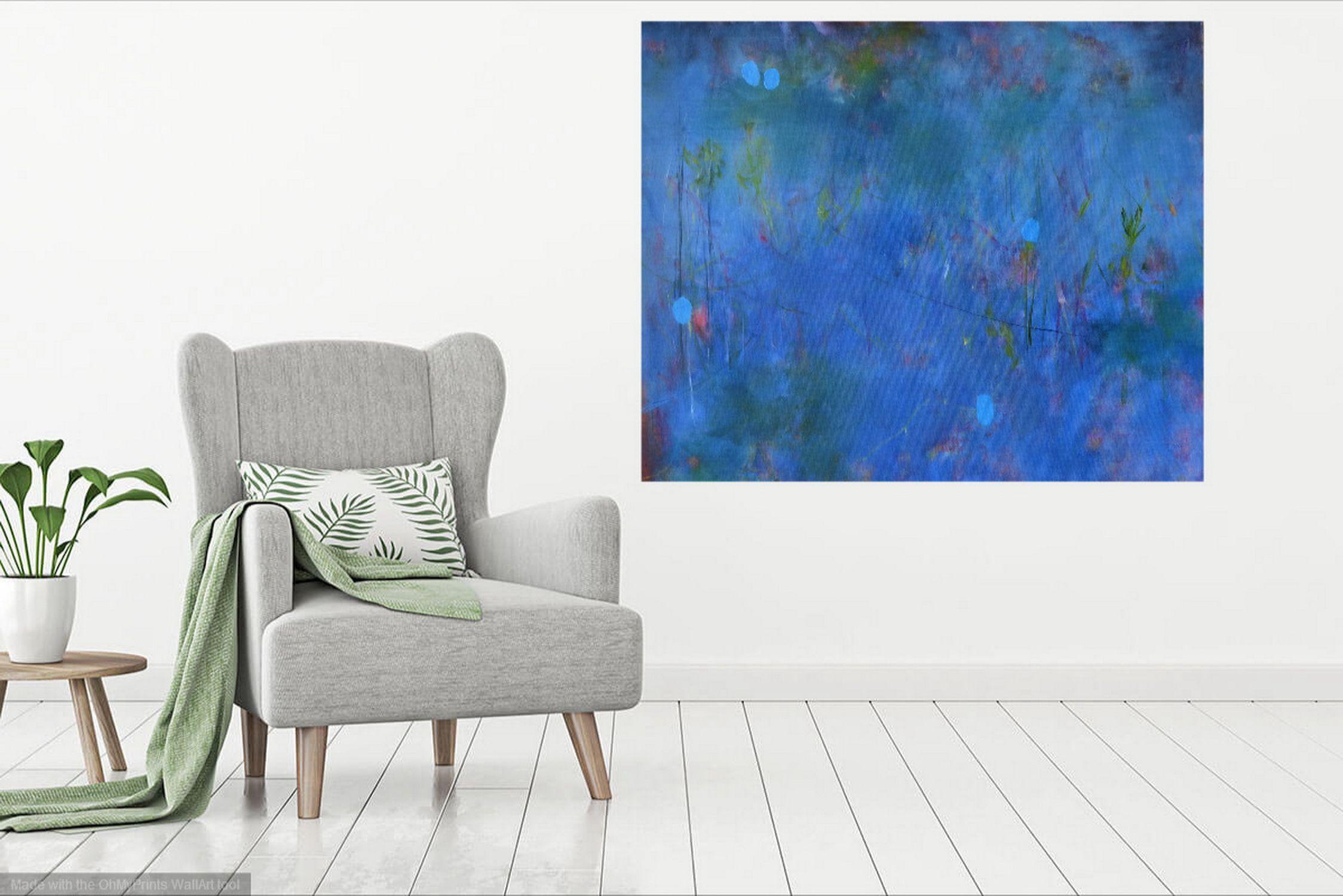 Estanque de verano, Pintura, Acrílico sobre lienzo - Painting de Karin Goeppert