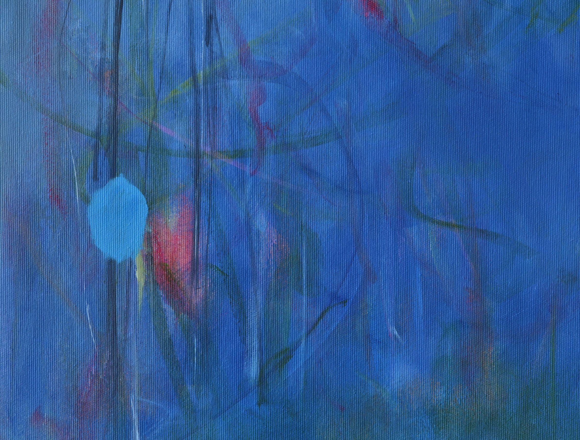 Estanque de verano, Pintura, Acrílico sobre lienzo - Painting Abstracto de Karin Goeppert