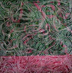 Peinture - Dragon vert, acrylique sur toile