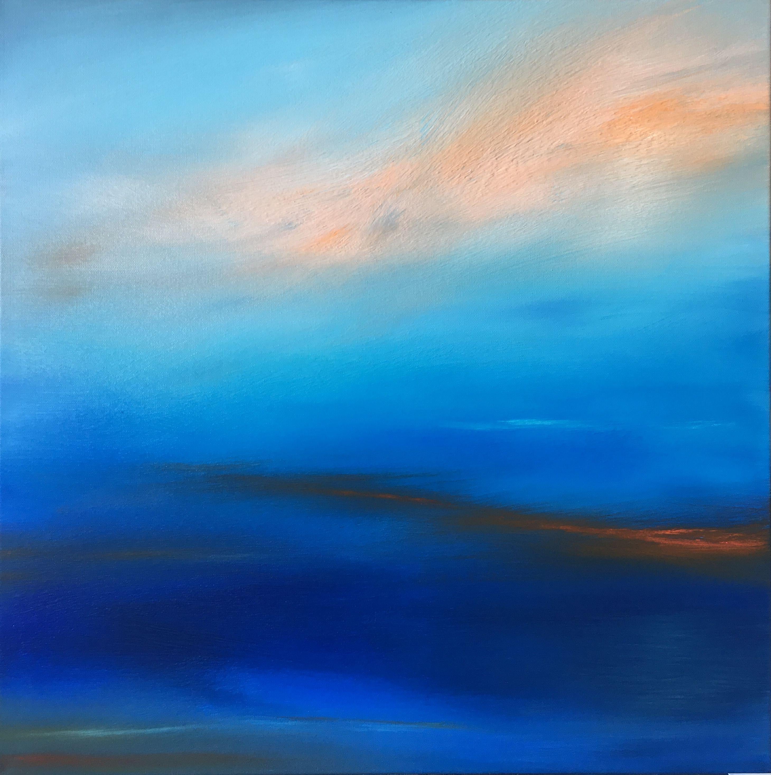 Abstract Painting di Sheryl Tempchin - Da lontano, Pittura, Olio su tela