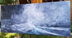 Spirit of the Surf, Panoramic Seascape, Painting, Acrylic on Canvas