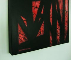 Emerging Red, Painting, Acrylic on Canvas