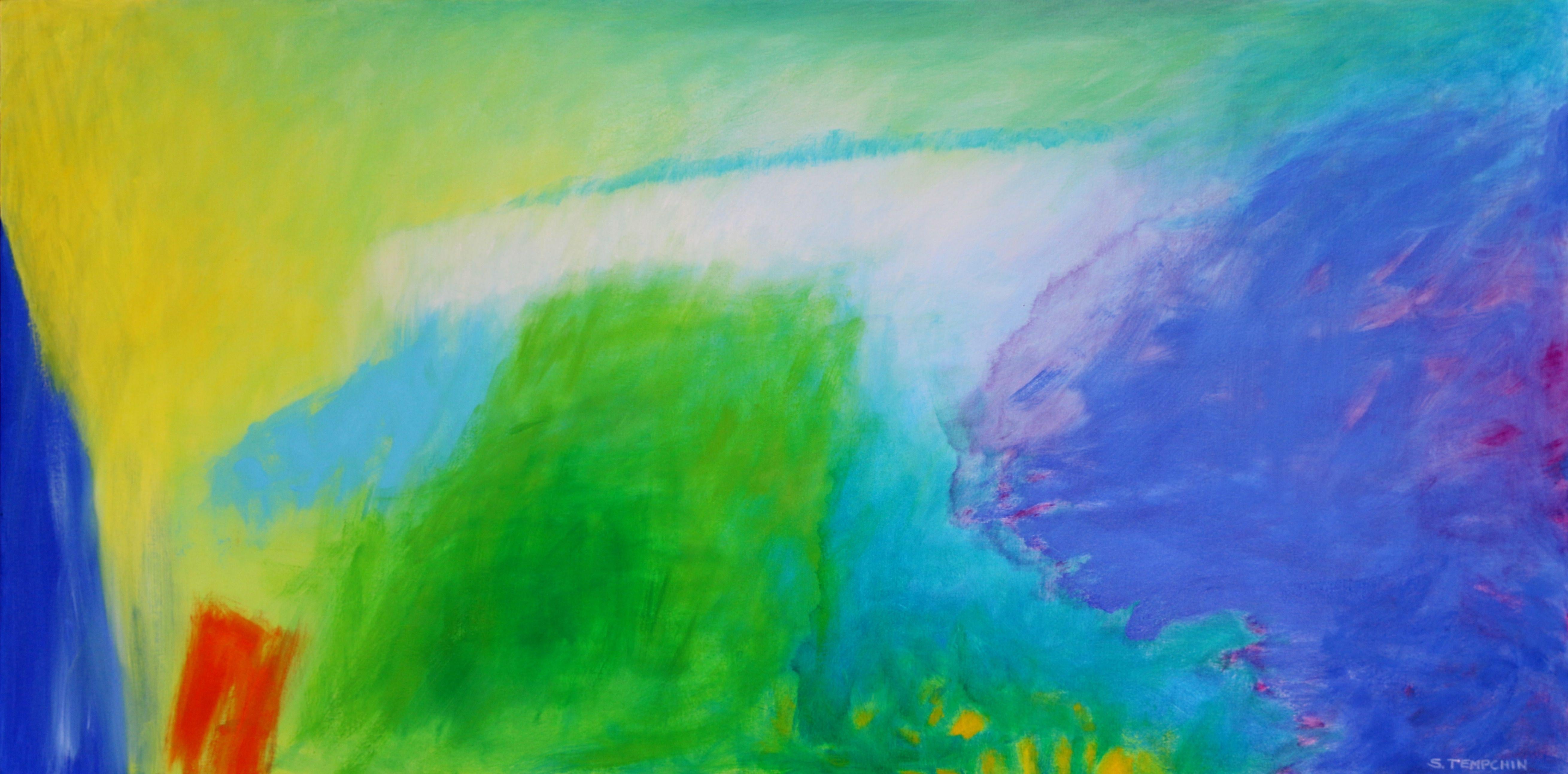 Abstract Painting di Sheryl Tempchin - Dall'alto, Pittura, Olio su tela