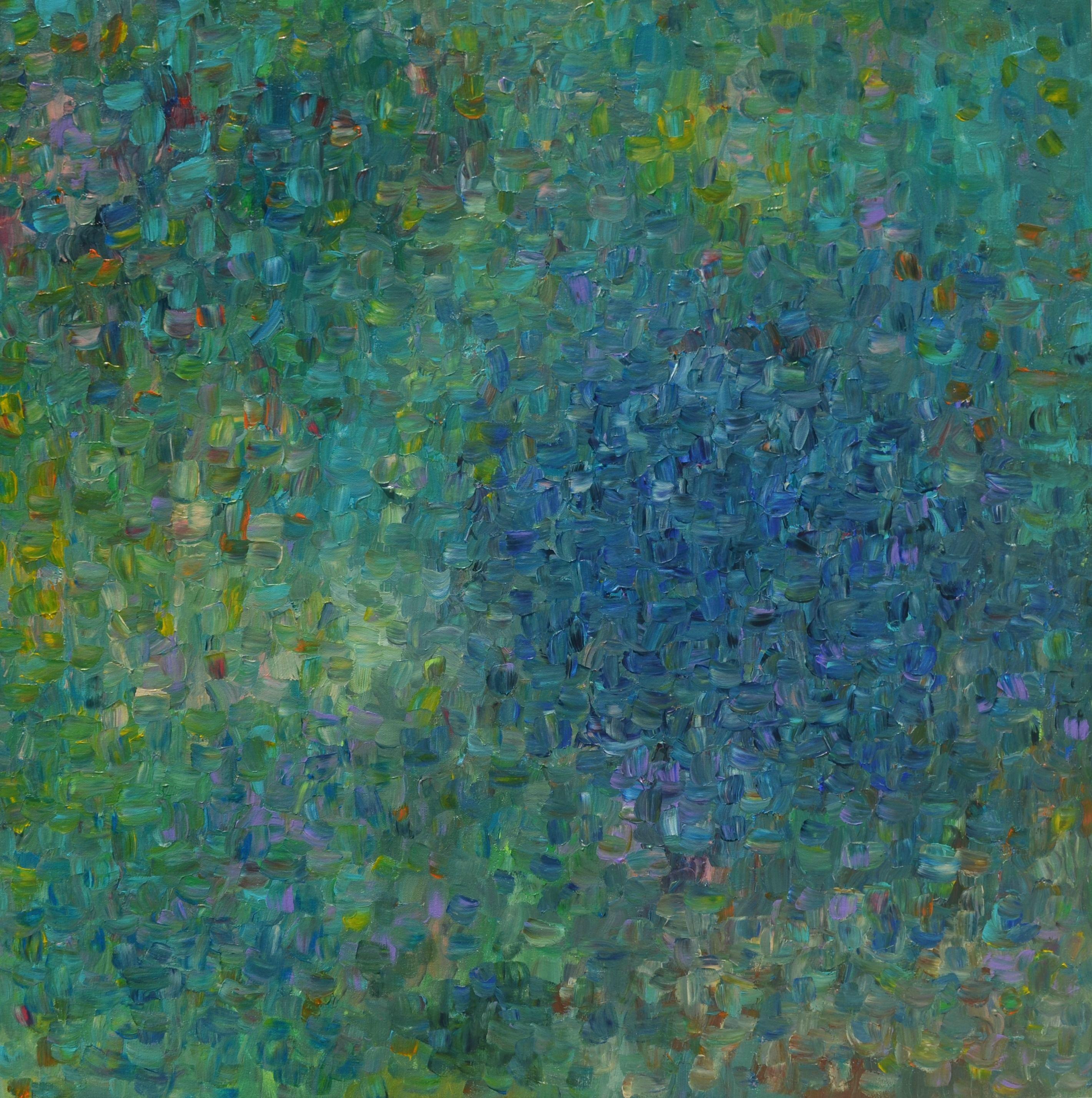 Reflejo, Pintura, Acrílico sobre lienzo - Abstract Painting Azul de Sara Gardner