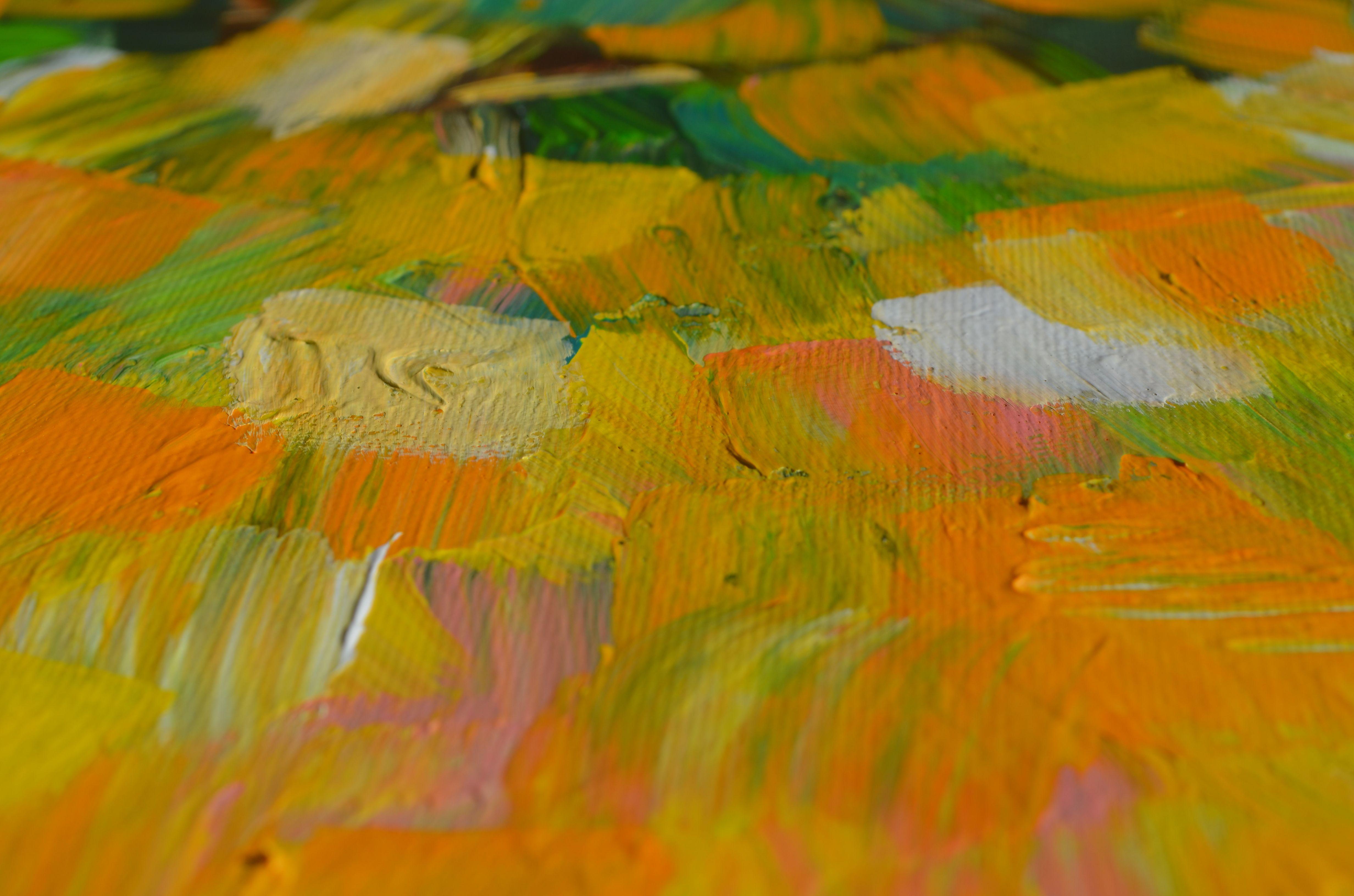 Papaya, Pintura, Acrílico sobre lienzo - Painting Abstracto de Sara Gardner
