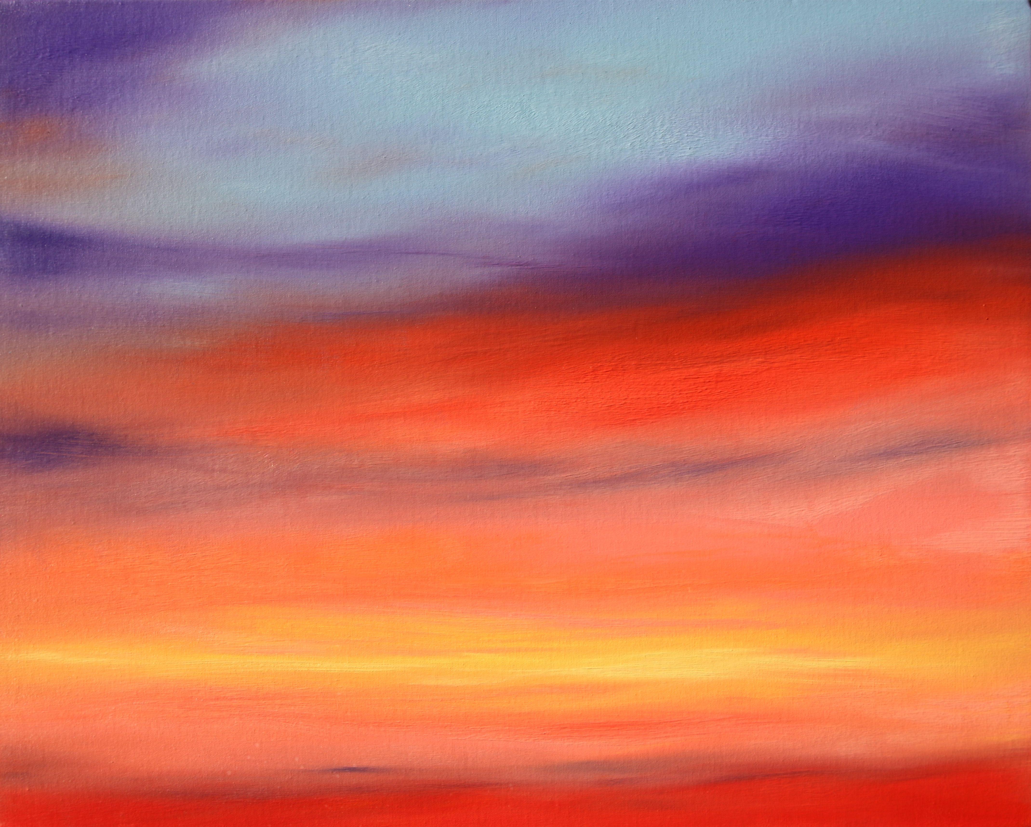 Abstract Painting di Sheryl Tempchin - Tramonto 1, Pittura, Olio su tela