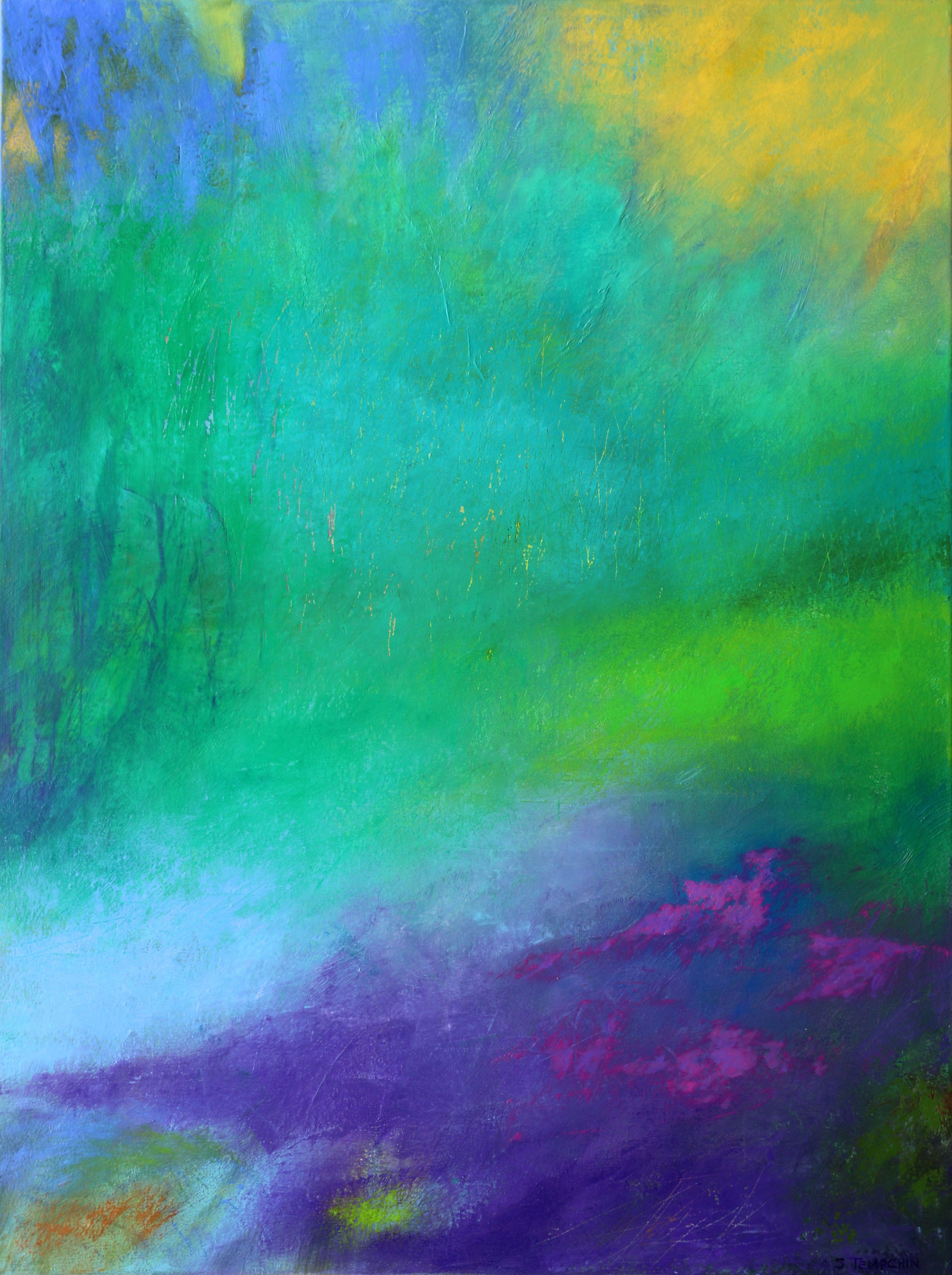Abstract Painting di Sheryl Tempchin - Lasciare il sentiero, Pittura, Olio su tela