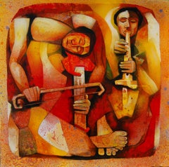 Musicians I, Painting, Acrylic on Canvas