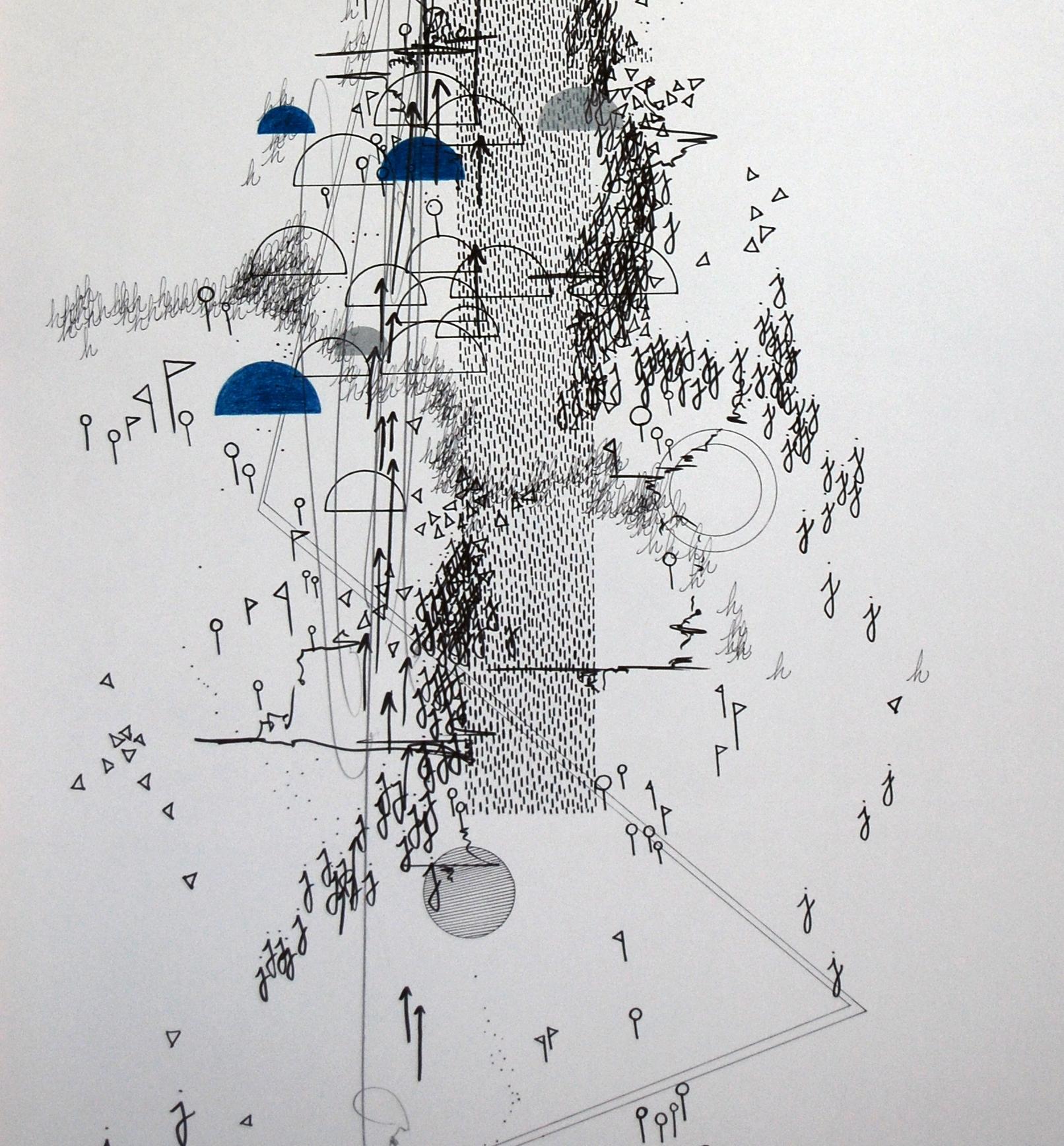 Going Up, Drawing, Pen & Ink on Paper - Art by Allison Long Hardy