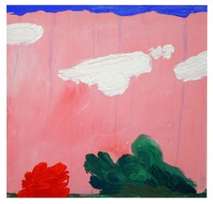 pink landscape, Painting, Acrylic on Canvas