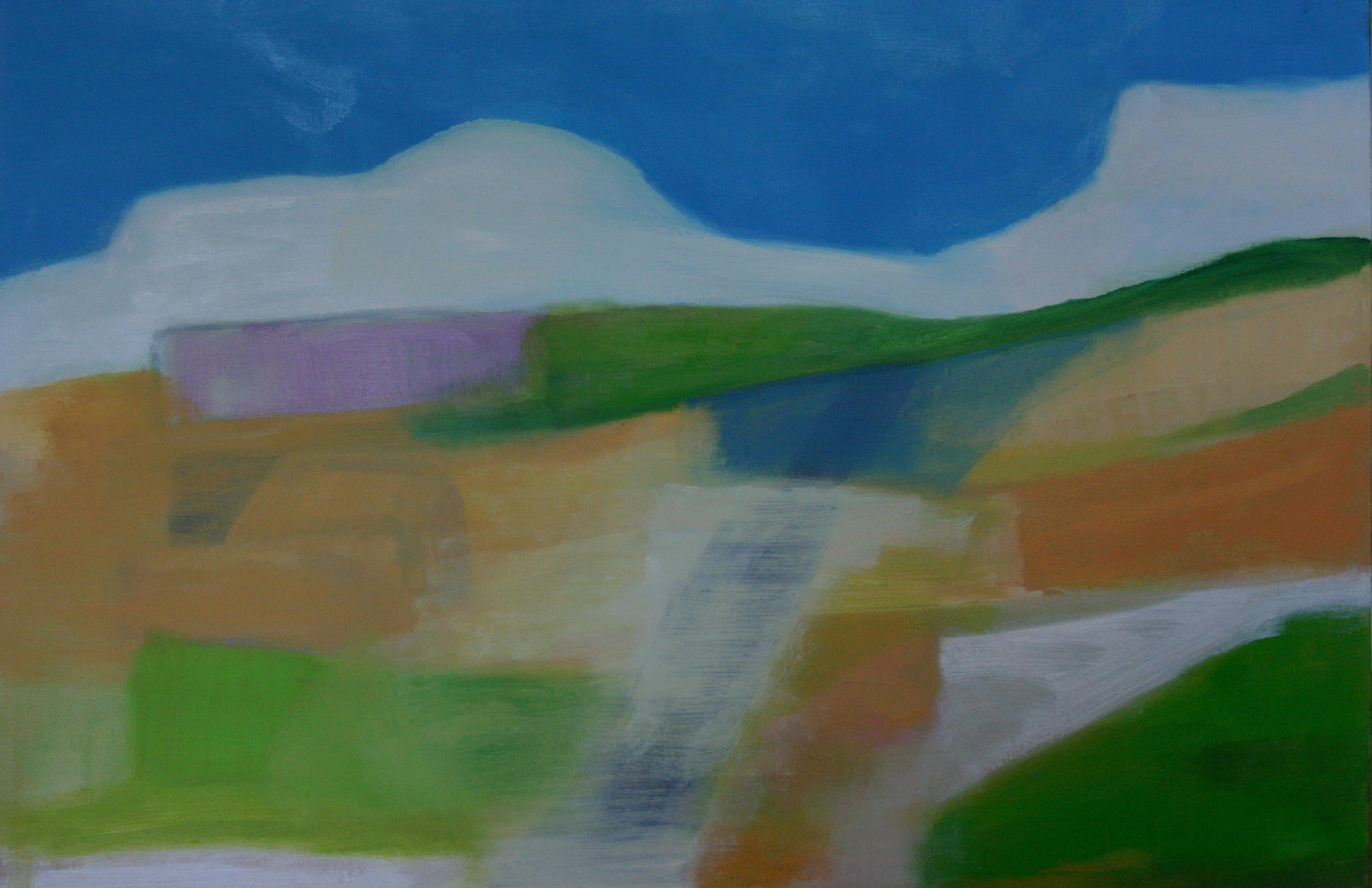 ginger marshall Abstract Painting - Summerscape 3, Painting, Oil on Canvas