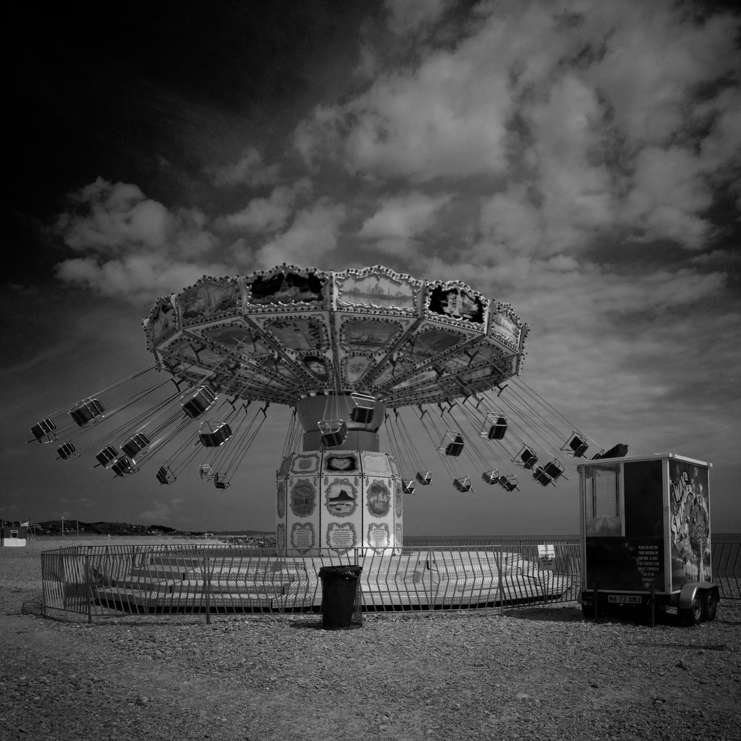 Katya Belilovsky Black and White Photograph - Empty Ride, Photograph, Archival Ink Jet