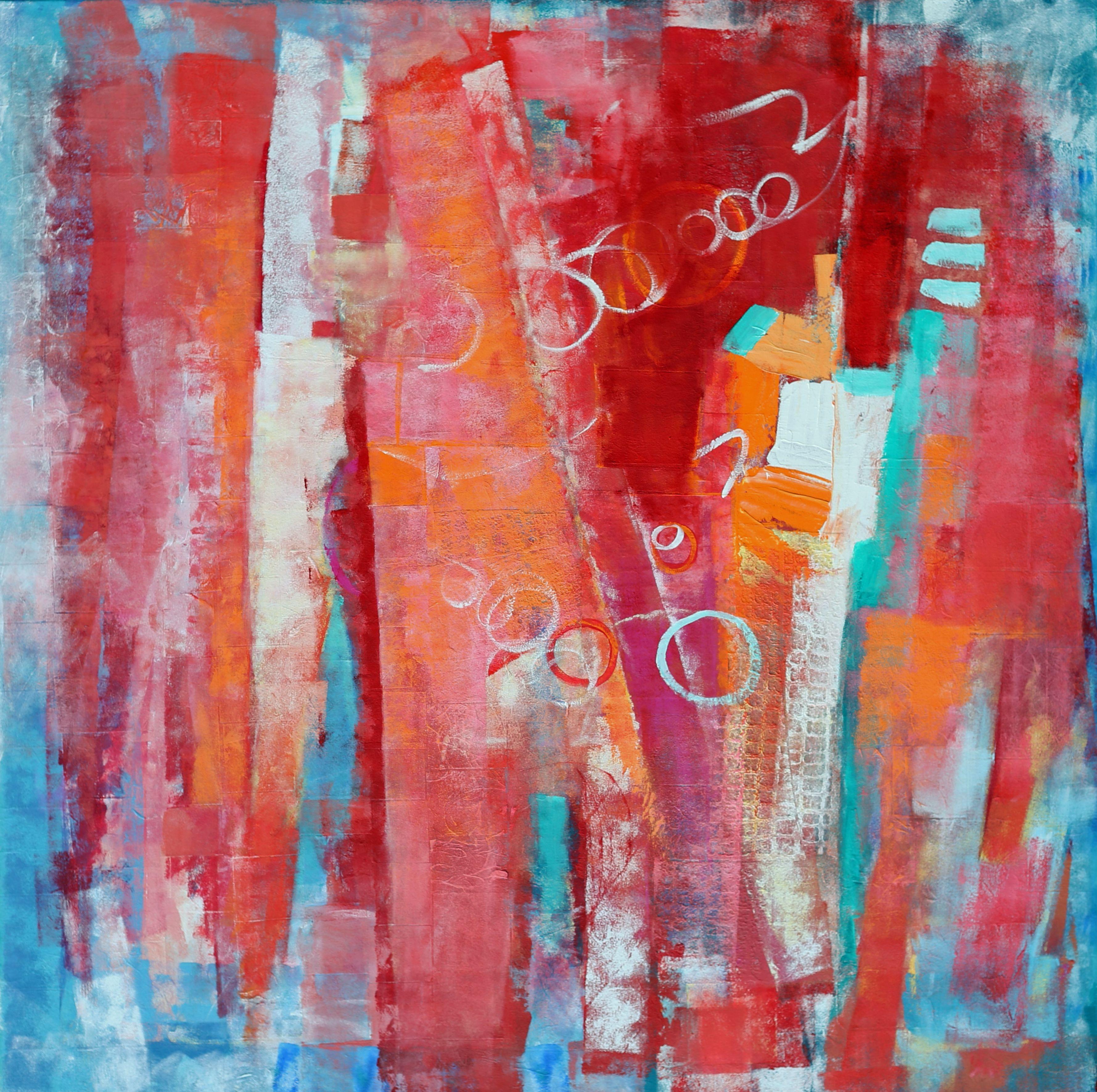 Dara Daniel Abstract Painting – Finding Joy, Painting, Acrylic on Canvas