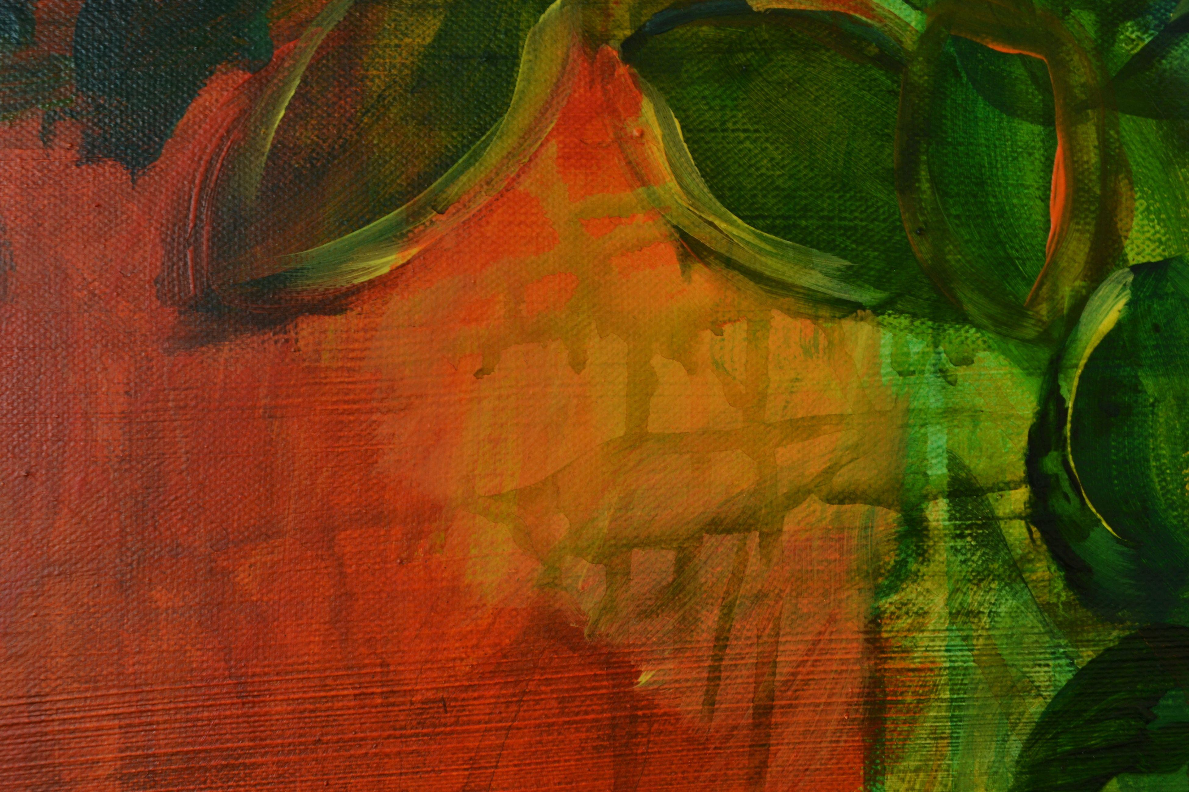 Comunque la si guardi, Pittura, Acrilico su tela - Abstract Painting Verde di Karin Goeppert
