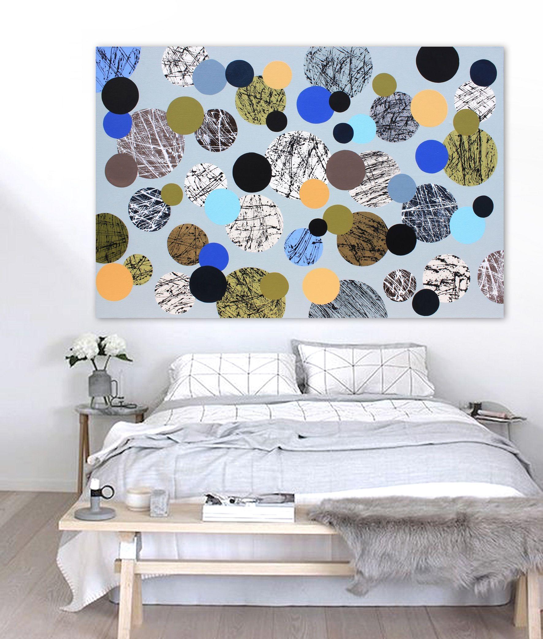 Only dots 8, Painting, Acrylic on Canvas - Gray Abstract Painting by Lucie Jirku