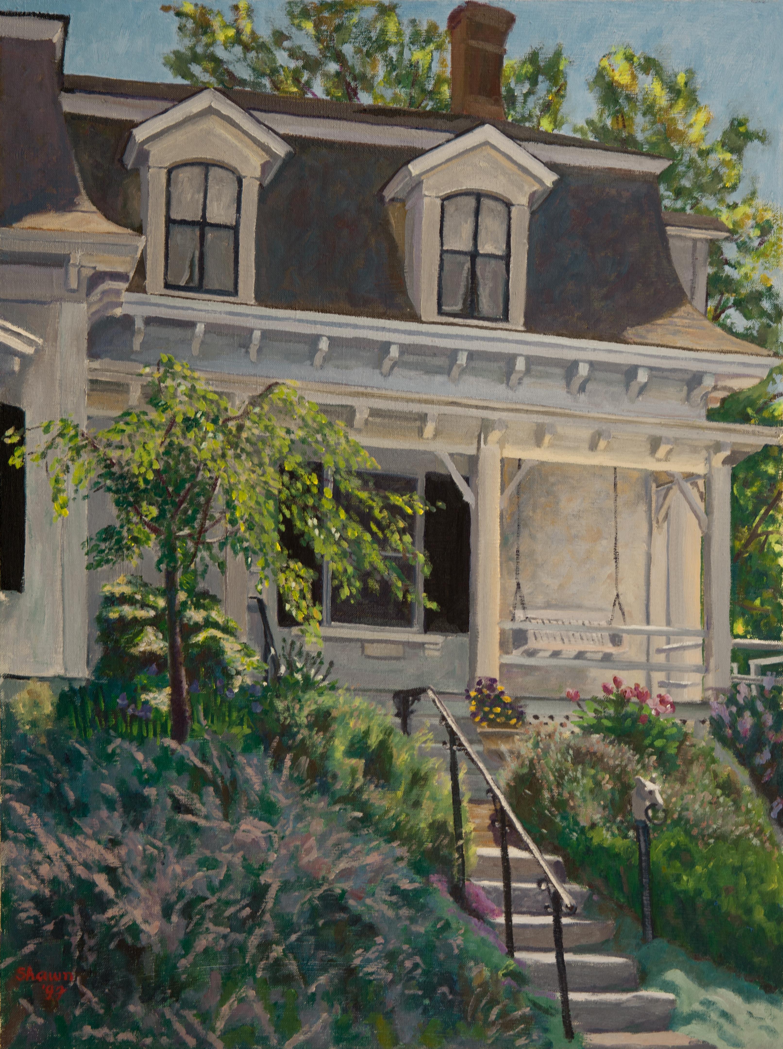 Porta laterale dell'avvocato Perry, Pittura, Olio su tela - Painting di Shawn Nelson Dahlstrom