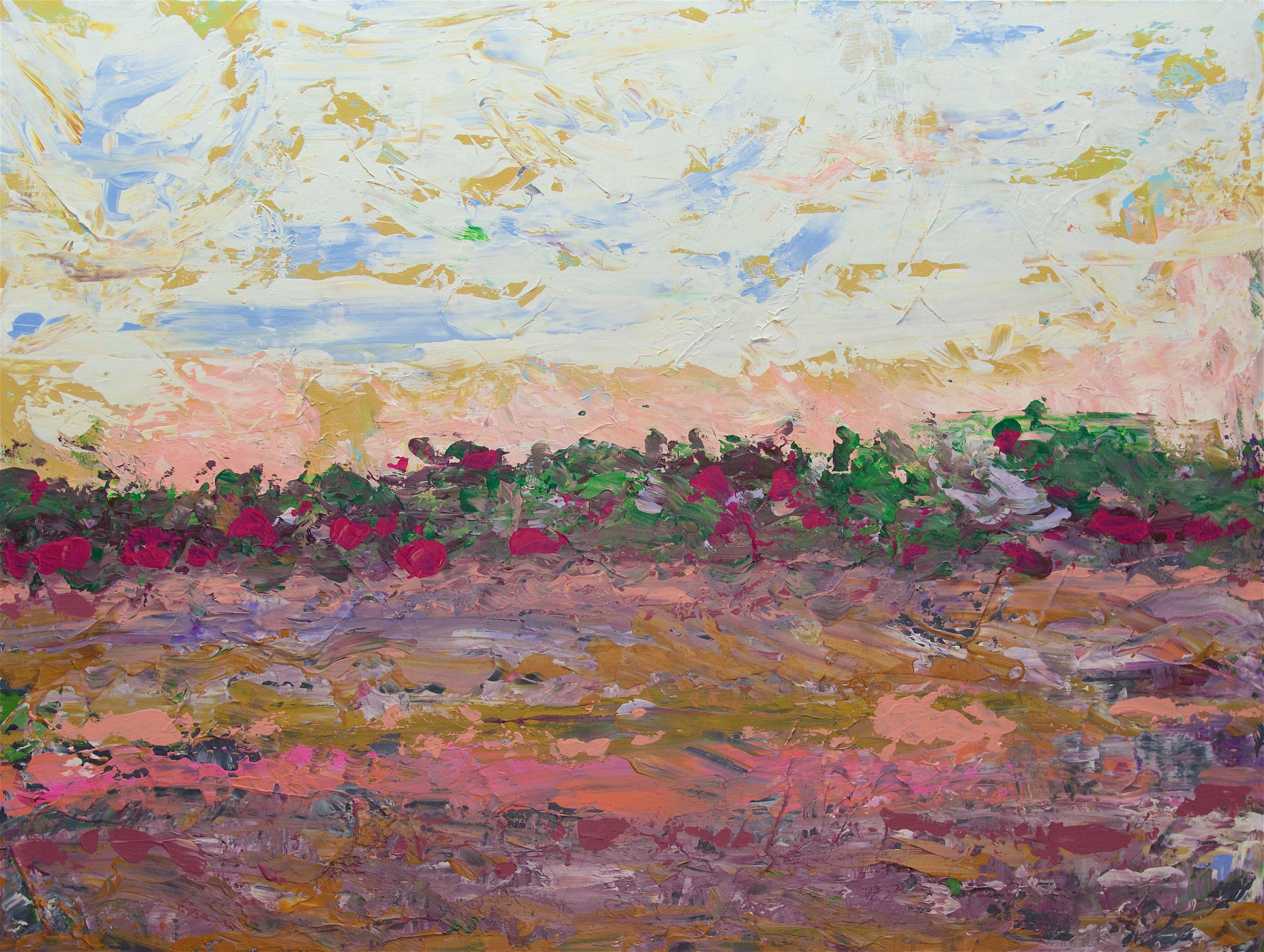 Allan P. Friedlander Abstract Painting - Summer Sunset, Painting, Acrylic on Canvas