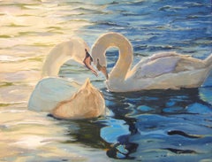 Swans, Painting, Oil on Canvas