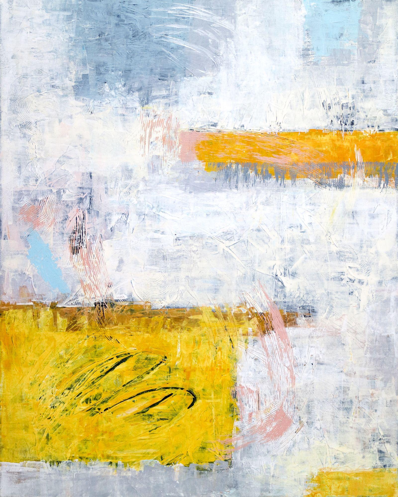 Hyunah Kim Abstract Painting - Yellow echo, Painting, Acrylic on Canvas