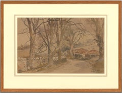 Oliver Hall RA RE RWS - Double Sided 1952 Watercolour, Winter Landscape