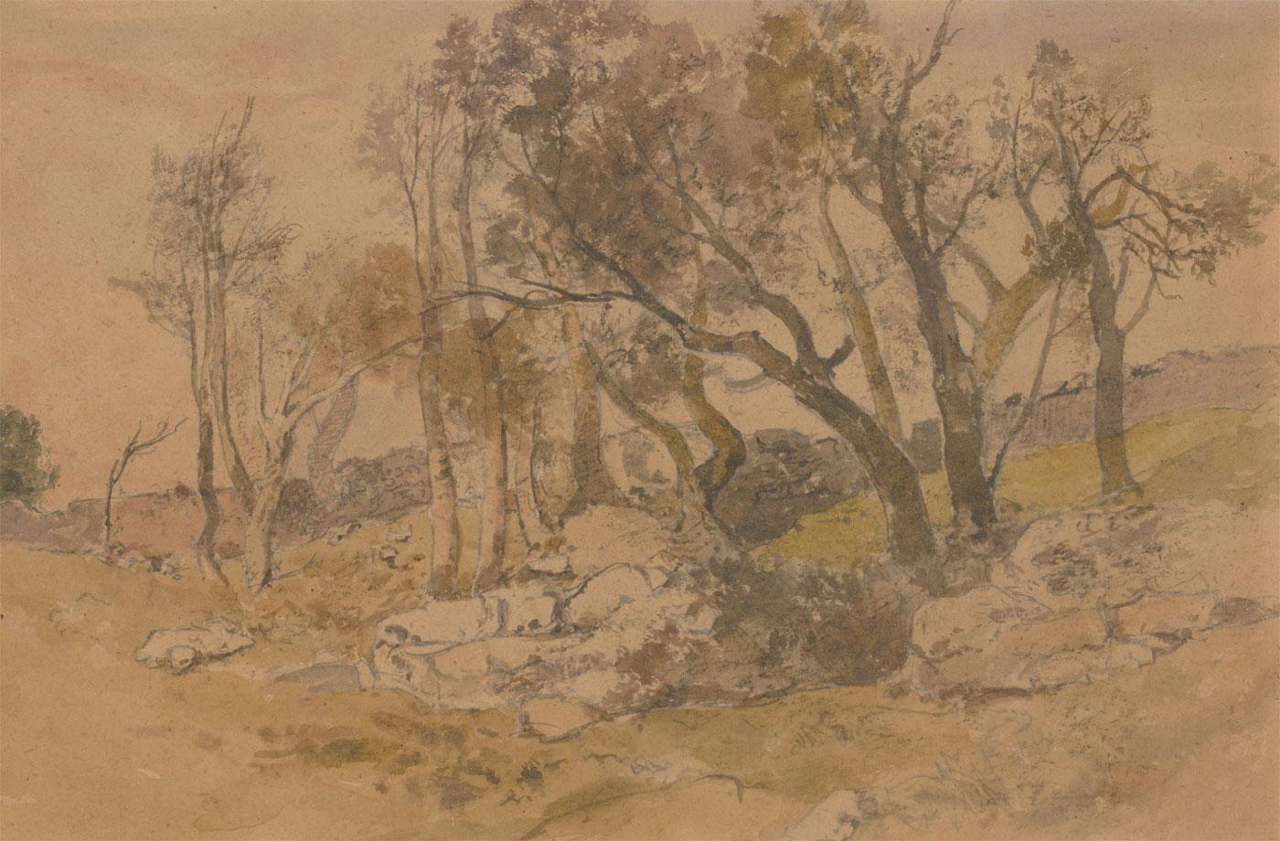 Oliver Hall RA RE RWS - Double Sided 1952 Watercolour, Winter Landscape 1