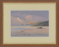 Michael J. Poole - Signed & Framed Contemporary Acrylic, Polzeath Beach
