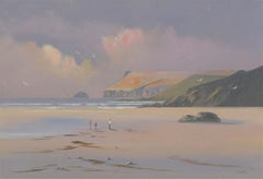 Michael J. Poole - Signed & Framed Contemporary Acrylic, Polzeath Beach