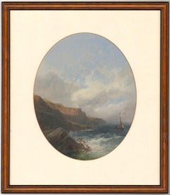 Joseph Horlor (1809-1887) - 1876 Oil, Coastal Landscape