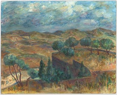 Paul D'Aguilar (b. 1927) - Signed 1991 Oil, Mediterranean Landscape