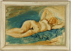 Raymond Piper RUA - Signiert 1964 Öl, Liegender weiblicher Akt