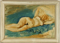 Raymond Piper RUA - Signed 1964 Oil, Reclining Female Nude