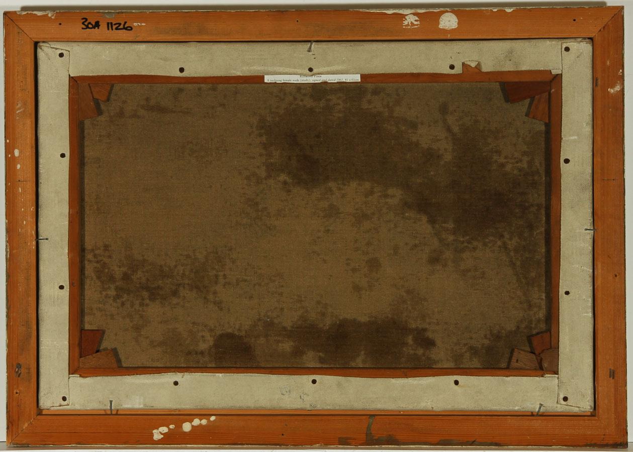Raymond Piper RUA - Olio firmato del 1964, Nudo femminile reclinato 2