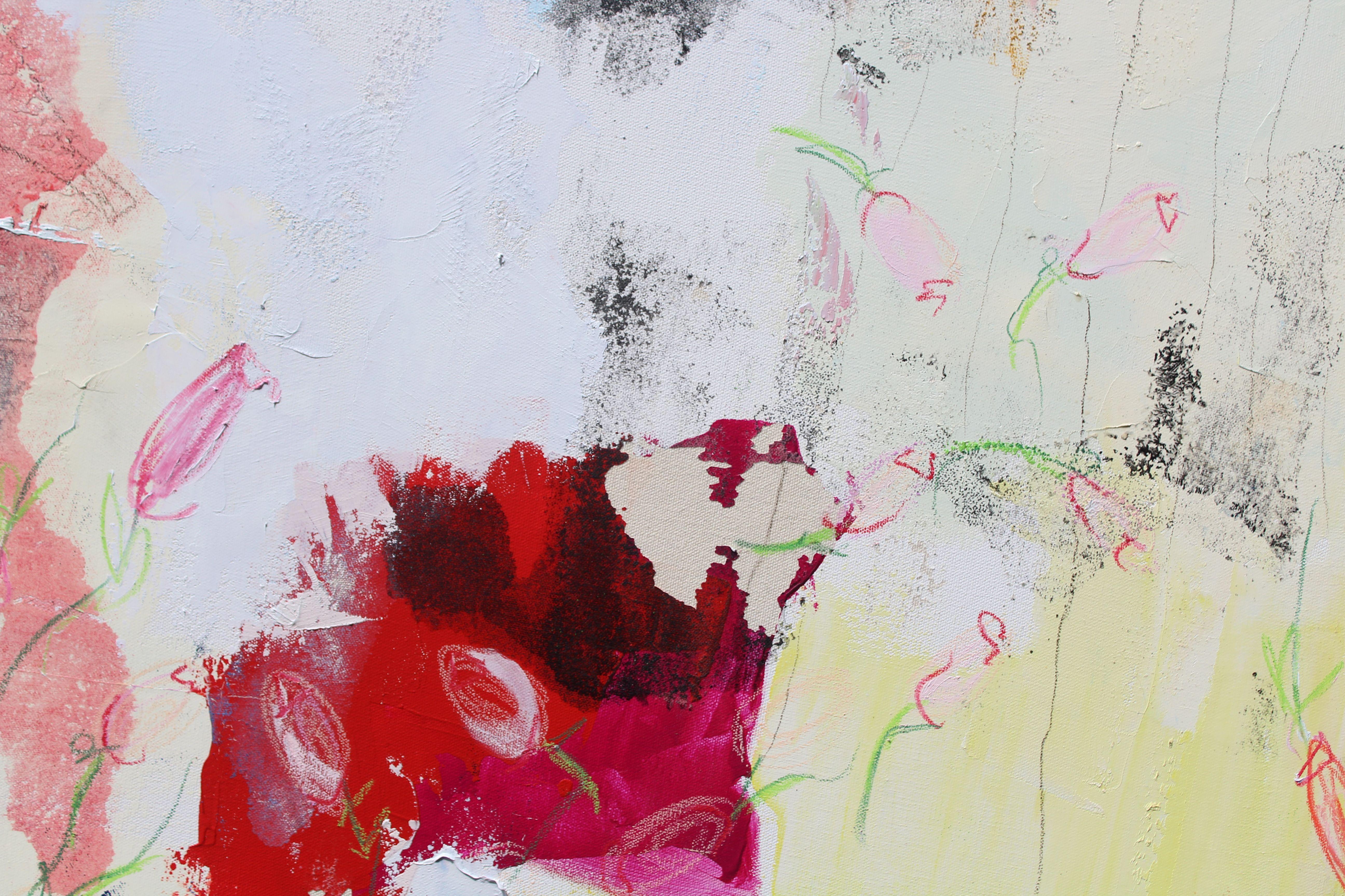 Bello. Sicuro, Pittura, Olio su tela - Abstract Painting Grigio di Sarah  Lapp