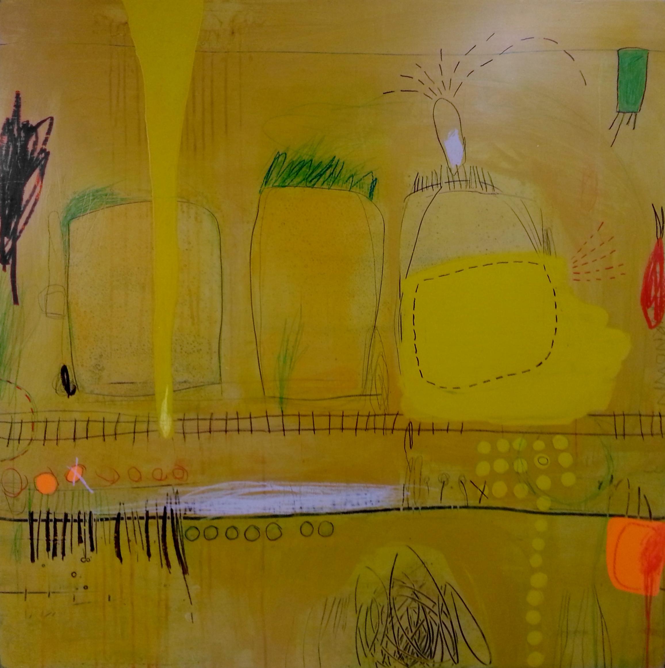 Abstract Painting di Rojia Dadashzadeh - Memoria della terra, Pittura, Acrilico su pannello di Wood