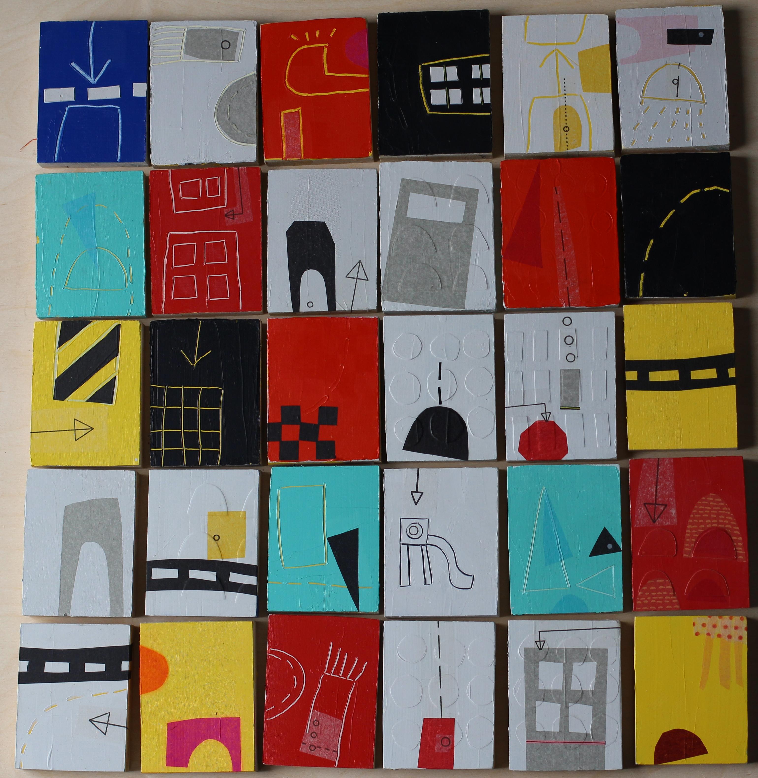 Abstract Painting de Rojia Dadashzadeh - Pequeñas series, Pintura, Acrílico sobre panel de madera