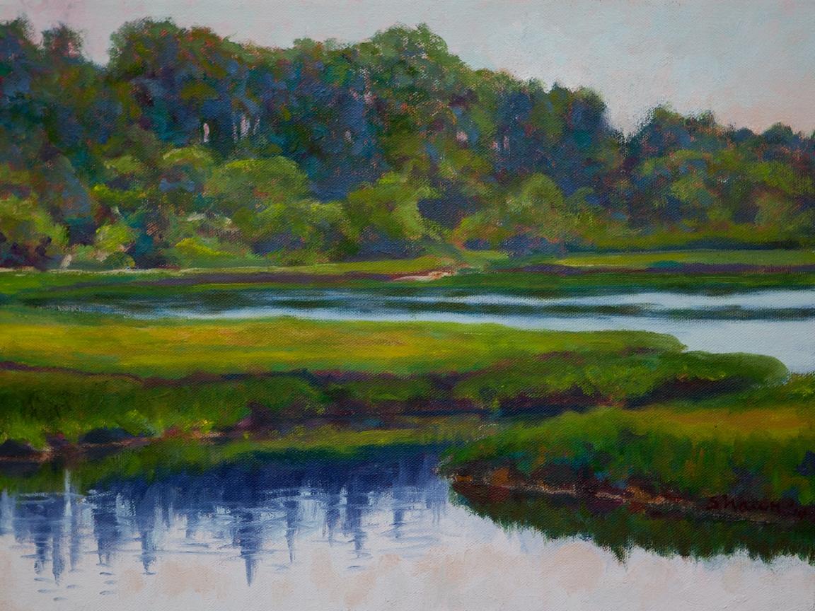 Gemälde, Öl auf Leinwand, Markham Marsh – Painting von Shawn Nelson Dahlstrom