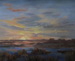 Daybreak over the Marsh, Painting, Oil on Canvas