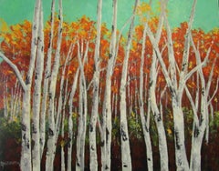 Forest Ablaze, Painting, Acrylic on Canvas